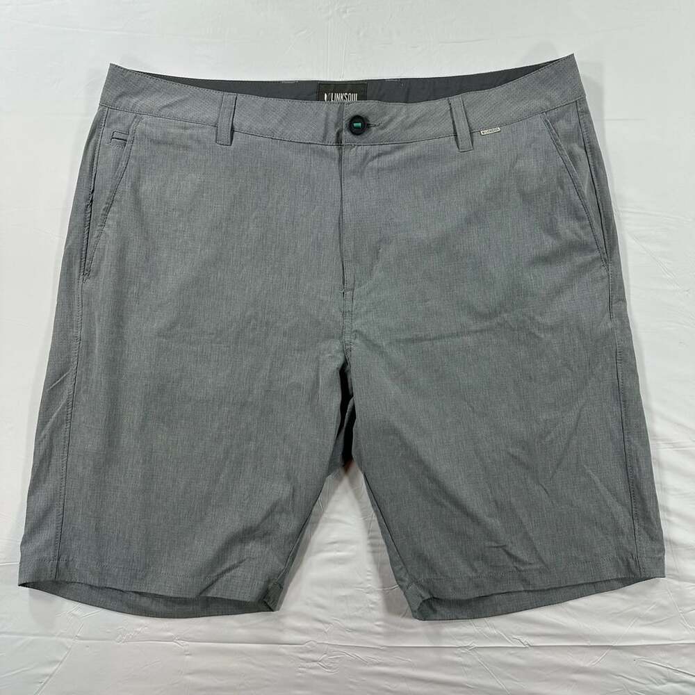 LinkSoul Boardwalker Men's Hybrid Chino Shorts Gray Stretch 38 Performance